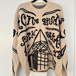 Acne studios logo jacquard sweater